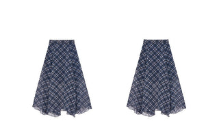 asymmetric plaid skirt 01