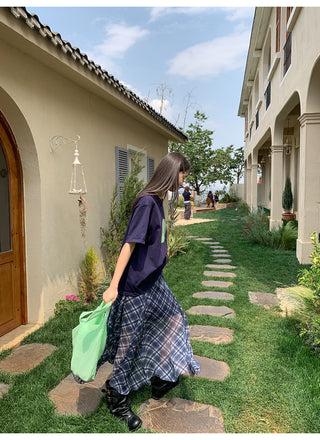 asymmetric plaid skirt 01