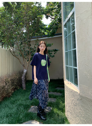 asymmetric plaid skirt 01