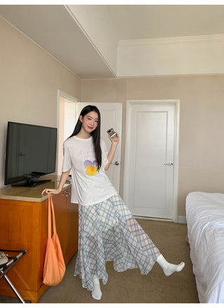 asymmetric plaid skirt 01