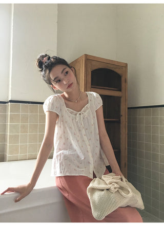 floral patch shirt