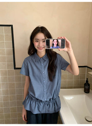 blue plaid shirt