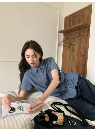 blue plaid shirt