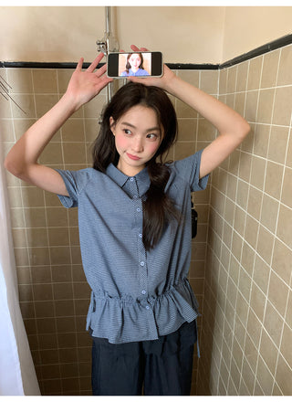 blue plaid shirt