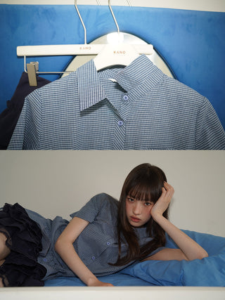 blue plaid shirt