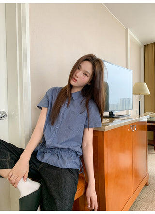 blue plaid shirt