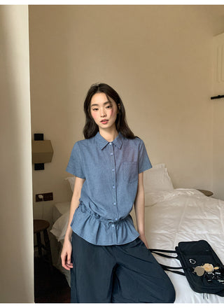 blue plaid shirt