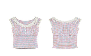 lace plaid cami
