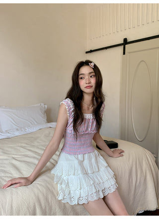 lace plaid cami