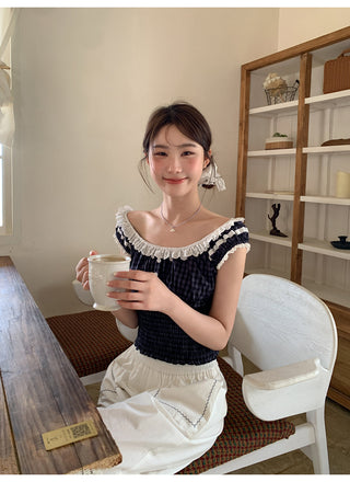 lace plaid cami