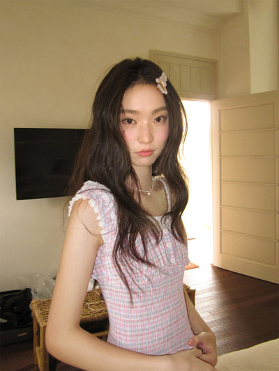 lace plaid cami