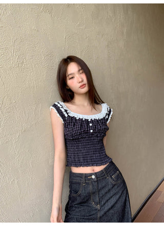 lace plaid cami