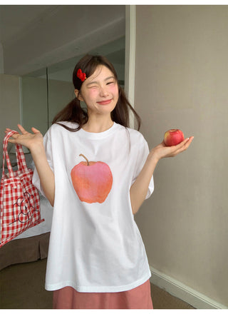 apple print tee