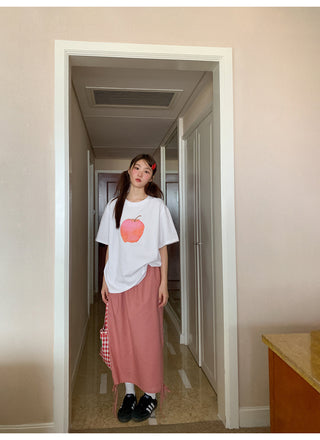 apple print tee