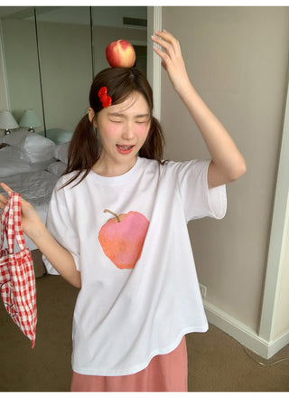 apple print tee