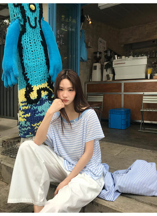 off-shoulder stripe