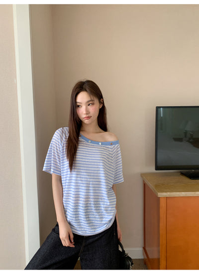 off-shoulder stripe