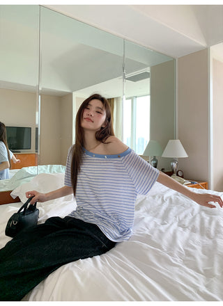 off-shoulder stripe