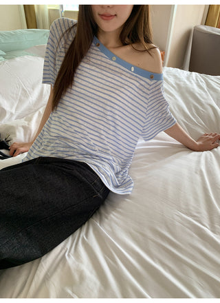 off-shoulder stripe