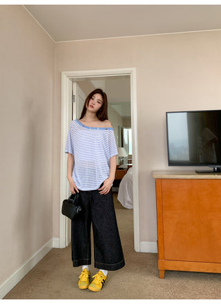 off-shoulder stripe