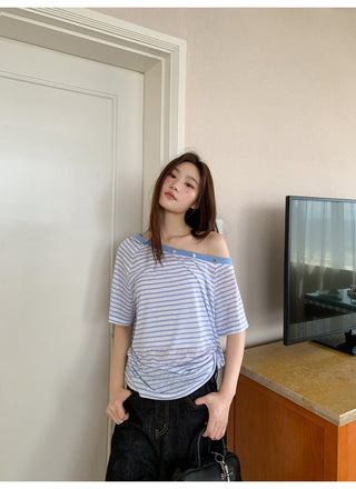 off-shoulder stripe