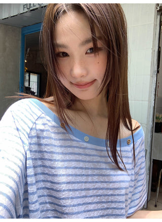 off-shoulder stripe
