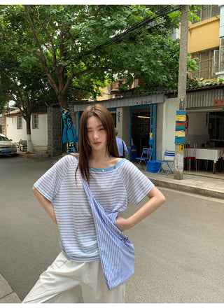 off-shoulder stripe