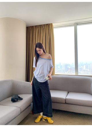 off-shoulder stripe