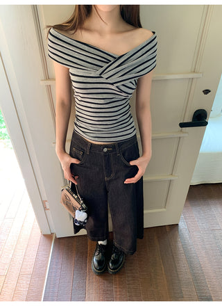 contrast stripe tee