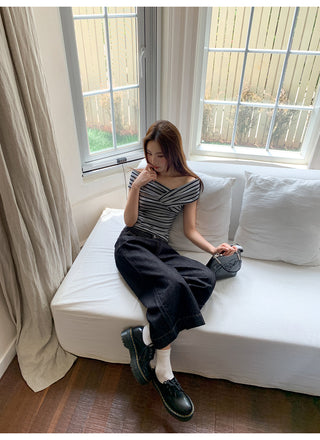 contrast stripe tee
