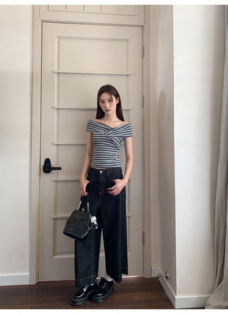 contrast stripe tee