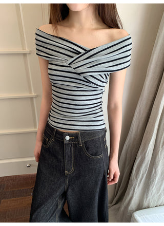 contrast stripe tee