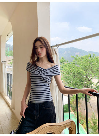 contrast stripe tee