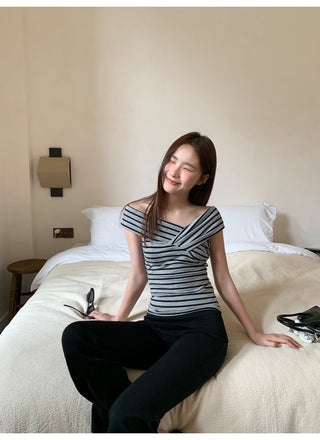 contrast stripe tee