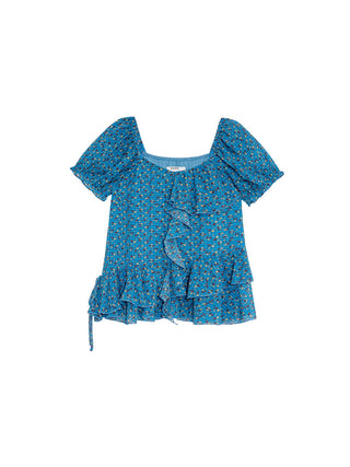asymmetric floral shirt