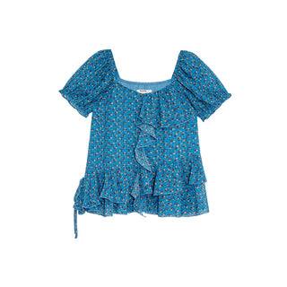 asymmetric floral shirt