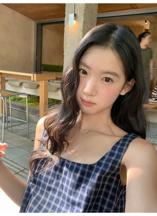 lace plaid vest