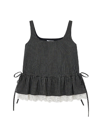lace plaid vest