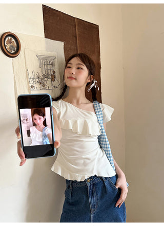 layered ruffle top