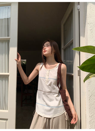 gray embroidered vest