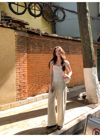 pleated lace vest