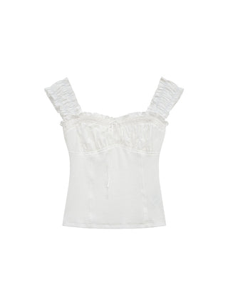 pleated lace vest