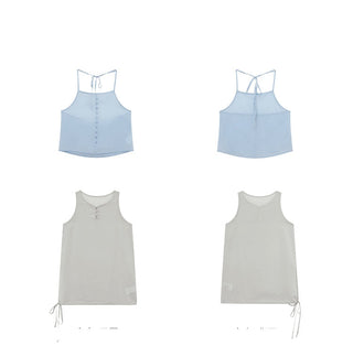 contrast halter vest