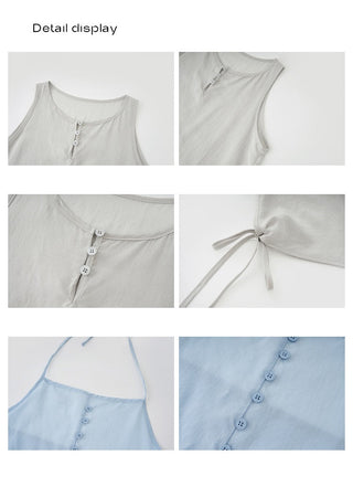 contrast halter vest