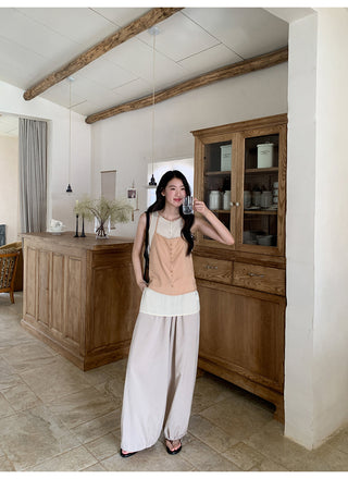 contrast halter vest