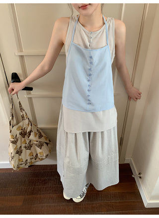 contrast halter vest