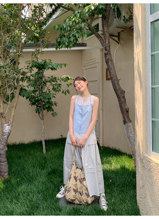 contrast halter vest