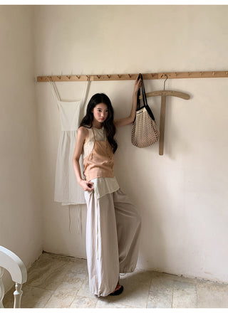 contrast halter vest