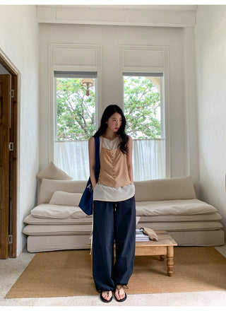 contrast halter vest