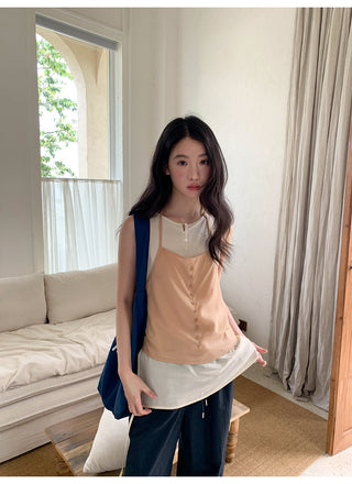 contrast halter vest